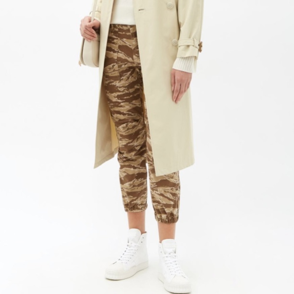 Nili Lotan Jenna Tiger Print Cotton Blend Cropped Trouser 2